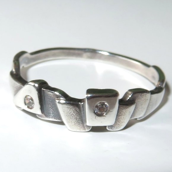 Geometric Clusters Sterling Silver Ring - Picture 1 of 12